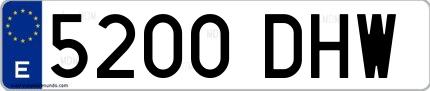 Ejemplo de matrícula española 5200 DHW