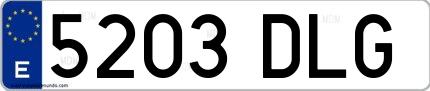 Ejemplo de matrícula española 5203 DLG