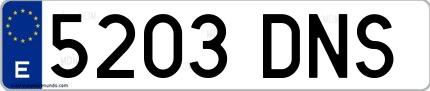 Ejemplo de matrícula española 5203 DNS