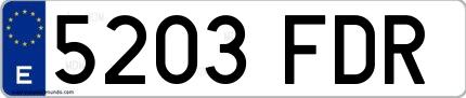 Ejemplo de matrícula española 5203 FDR