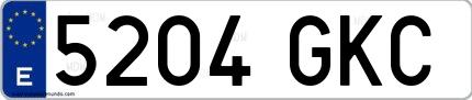 Ejemplo de matrícula española 5204 GKC