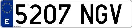Ejemplo de matrícula española 5207 NGV