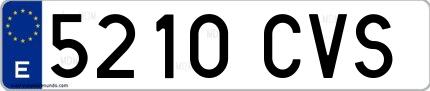 Ejemplo de matrícula española 5210 CVS