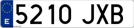 Ejemplo de matrícula española 5210 JXB