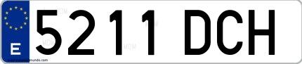 Ejemplo de matrícula española 5211 DCH
