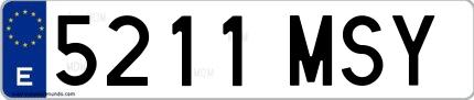 Ejemplo de matrícula española 5211 MSY