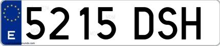 Ejemplo de matrícula española 5215 DSH