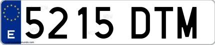 Ejemplo de matrícula española 5215 DTM