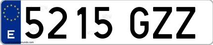 Ejemplo de matrícula española 5215 GZZ