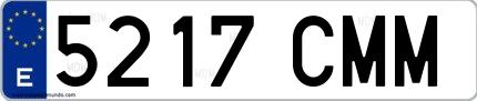 Ejemplo de matrícula española 5217 CMM
