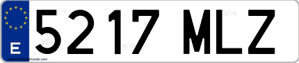 Ejemplo de matrícula de coche ordinaria 5217 MLZ
