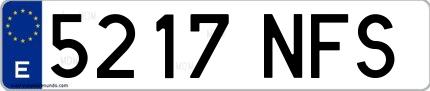 Ejemplo de matrícula española 5217 NFS