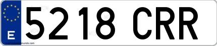 Ejemplo de matrícula española 5218 CRR