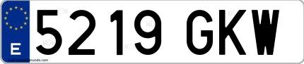 Ejemplo de matrícula española 5219 GKW