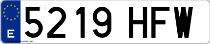 Ejemplo de matrícula de coche ordinaria 5219 HFW
