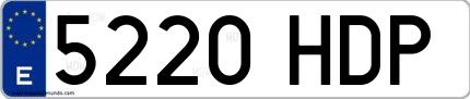 Ejemplo de matrícula española 5220 HDP