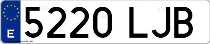 Ejemplo de matrícula española 5220 LJB