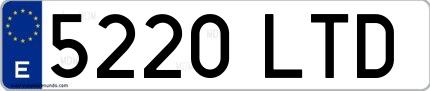 Ejemplo de matrícula española 5220 LTD