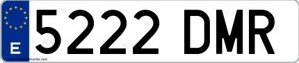 Ejemplo de matrícula española 5222 DMR