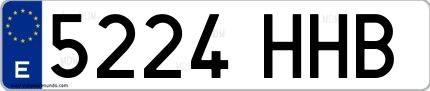 Ejemplo de matrícula española 5224 HHB