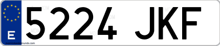 Ejemplo de matrícula de coche ordinaria 5224 JKF