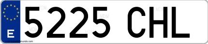 Ejemplo de matrícula española 5225 CHL