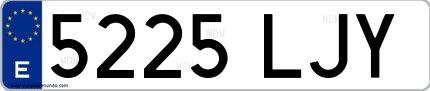 Ejemplo de matrícula española 5225 LJY