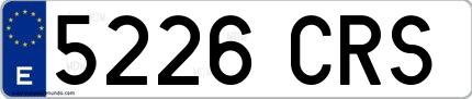 Ejemplo de matrícula española 5226 CRS