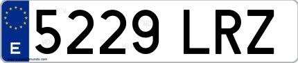 Ejemplo de matrícula española 5229 LRZ