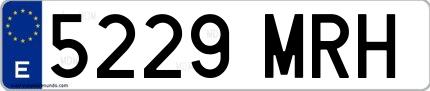 Ejemplo de matrícula española 5229 MRH