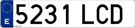 Ejemplo de matrícula española 5231 LCD