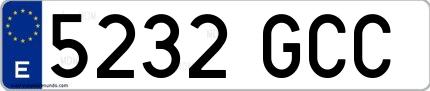 Ejemplo de matrícula española 5232 GCC