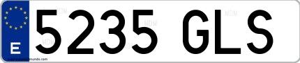 Ejemplo de matrícula española 5235 GLS