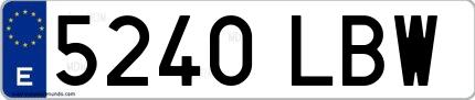 Ejemplo de matrícula española 5240 LBW