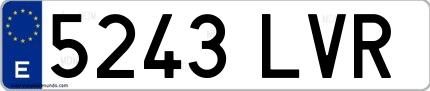 Ejemplo de matrícula española 5243 LVR