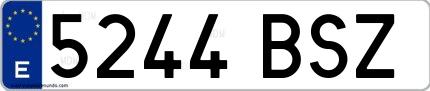 Ejemplo de matrícula española 5244 BSZ