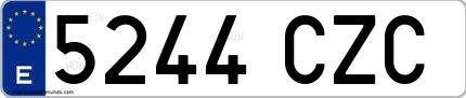Ejemplo de matrícula española 5244 CZC