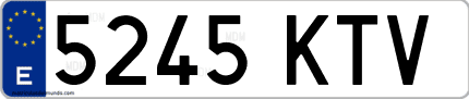 Ejemplo de matrícula de coche ordinaria 5245 KTV