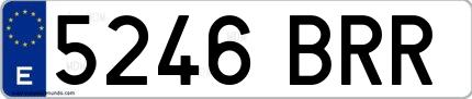 Ejemplo de matrícula española 5246 BRR