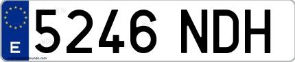 Ejemplo de matrícula española 5246 NDH