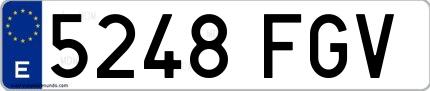 Ejemplo de matrícula española 5248 FGV
