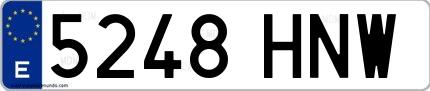 Ejemplo de matrícula española 5248 HNW