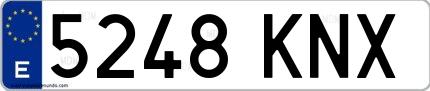 Ejemplo de matrícula española 5248 KNX