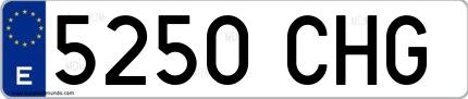 Ejemplo de matrícula española 5250 CHG