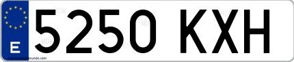 Ejemplo de matrícula española 5250 KXH