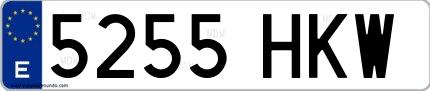 Ejemplo de matrícula española 5255 HKW