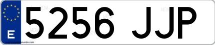 Ejemplo de matrícula española 5256 JJP