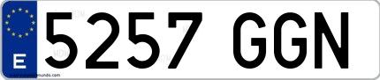 Ejemplo de matrícula española 5257 GGN