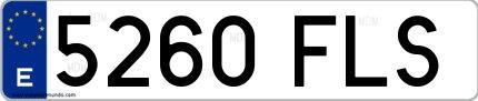 Ejemplo de matrícula española 5260 FLS