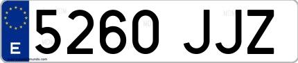 Ejemplo de matrícula española 5260 JJZ